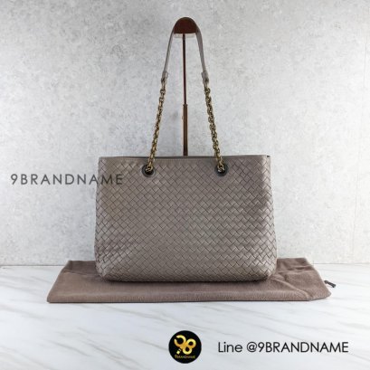 Bottega Double Chain Tote Intrecciato Nappa Medium