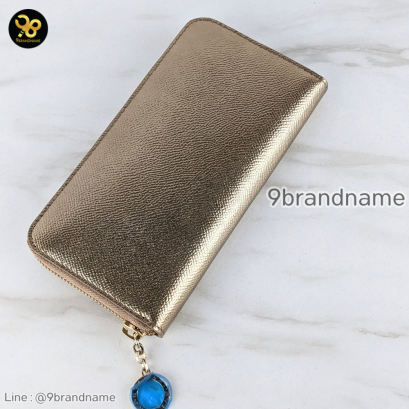 Bvlgari Wallet Calf ทอง แบรนด์เนมมือสอง