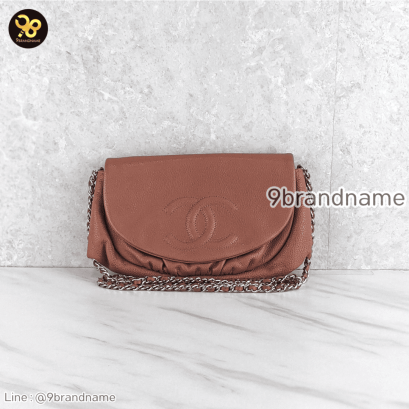 Chanel Caviar Half Moon Wallet On Chain WOC Coral