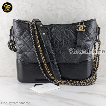 Chanel	Gabrielle Medium Hobo Bag In Aged Smooth Calfskin Black	Calf