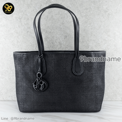 Christian Dior	Black Cannage Rosato Canvas Small Panarea Tote