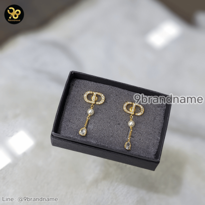 Christian Dior Earrings Petit CD GHW แบรนด์เนมมือสอง