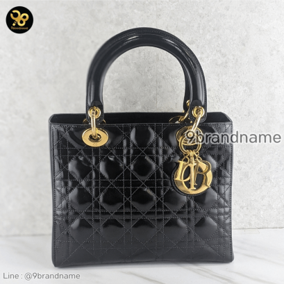 Christian Dior Lady Patent GHW 10 Vintage