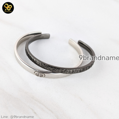 Christian Dior Oblique Bangle Set Silver/Ruthenium แบรนด์เนมมือสอง
