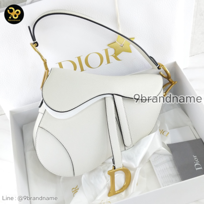 Unuesd Christian Dior	Saddle Bag Medium White Grained Calfskin	Calf