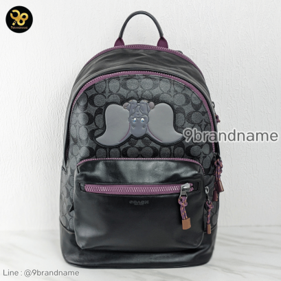 Coach Disney x Coach West Backpack in Signature Canvas with Dumbo แบรนด์เนมมือสอง