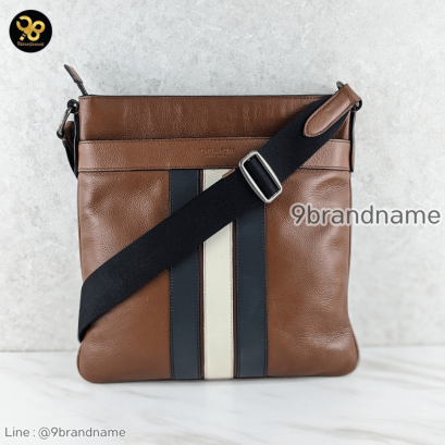 Coach F23216 Charles Crossbody Varsity Stripe SADDLE แบรนด์เนมมือสอง
