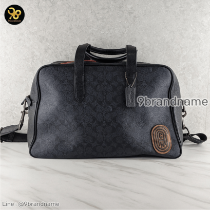 Coach Metropolitan Soft Carryall Signature Coach Patch CHARCOAL