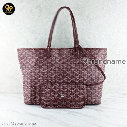 Goyard	Saint Louis PM Bag In Goyardine Canvas-Chevroches Calfskin With Palladium Hardware Burgundy