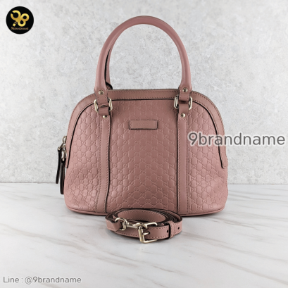 Gucci 449654 Micro GG Guccissima Pink Convertible Mini Dome Tote