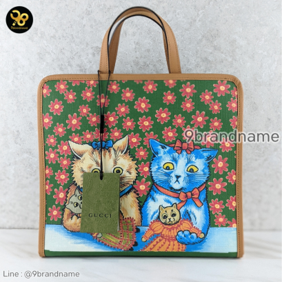 Gucci Children's 2way Shoulder bag Handbag Cat Print Louis Wain Floral แบรนด์เนมมือสอง