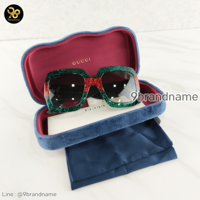 Gucci Multicolor Gradient GG0102S Pop Glitter Iconic Oversize Square Sunglasses