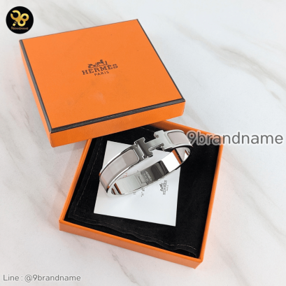 Hermes Clic Clac H bracelet PM Steel SHW / เทา