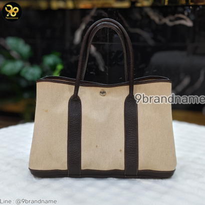 Hermes Garden Party 36 tote bag Canvas Clemence แบรนด์เนมมือสอง