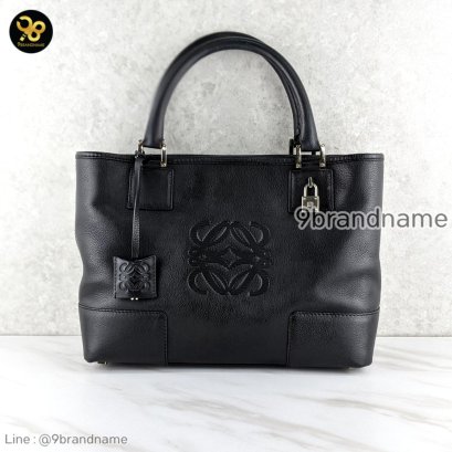 Loewe  Amazona Anagram Tote Bag Handbag Leather Black