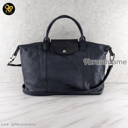 Long Champ	Le Pliage Cuir	Lamb Navy