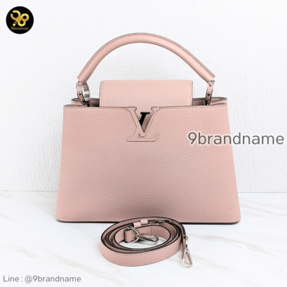 Louis Vuitton Capucines BB handbag in pink grained leather แบรนด์เนมมือสอง