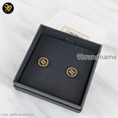 Miu Miu Enameled Earrings GHW แบรนด์เนมมือสอง