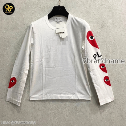 Play Heart Long Sleeve White