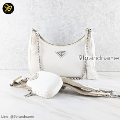Prada Re-Edition 2005 Re Nylon Shoulder Bag -White