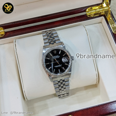 Rolex Datejust ข้างรู 16220 Steel ดำ แบรนด์เนมมือสอง