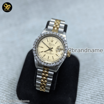 Rolex Datejust 2k หน้าลายผ้าทองขอบเพชร