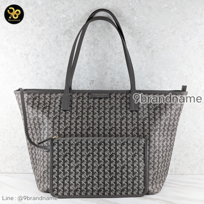 Tory Bruch Ever-Ready Zip Tote Winter Zinc แบรนด์เนมมือสอง