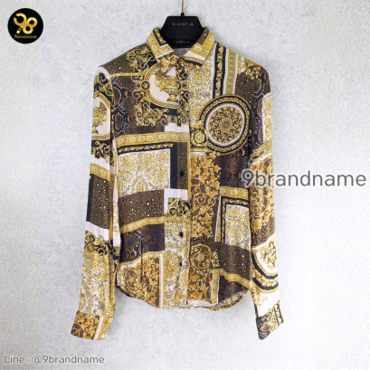 Versace  Barocco Patchwork Silk Blouse แบรนด์เนมมือสอง
