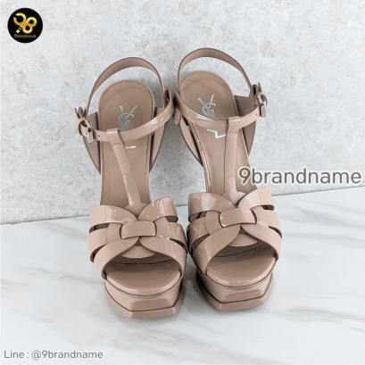 YSL Saint Laurent Tribute Plat From Sandal Vernis