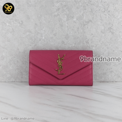 YSL Sun Monogram Flap wallet Long Gold Metal Fittings 372264