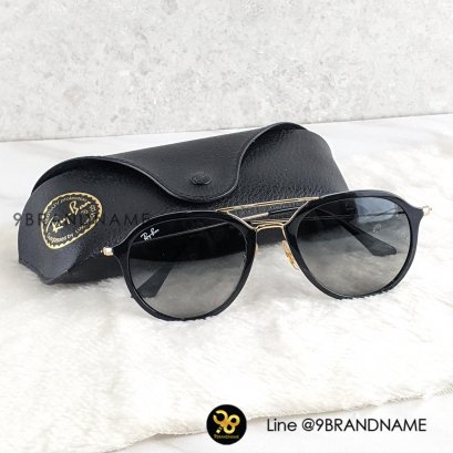USED RB4253 601/71 Frame Black With Gold Metal Lens Grey Gradient
