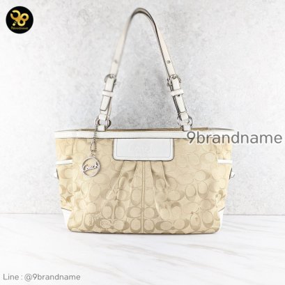 Coach F14281 Signature Pleated East West Gallery Tote Bag