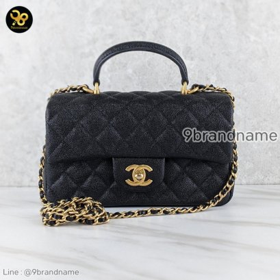 Chanel Classic mini 8” with top handle in black caviar GHW Caviar