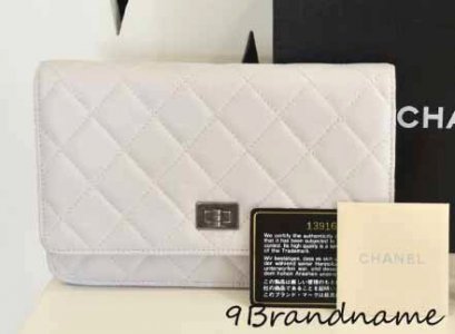 Chanel Wallet On Chain Light Gray สีเทาอ่อน ใบเล็กน่ารักค่า สภาพสวยไสร้ตำหนิ