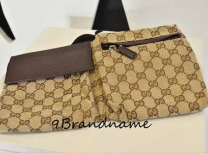 Gucci Belt Bag ผ้าสีน้ำตาล คาดอก หรือคาดเอวก็ได้ค่ สภาพดี