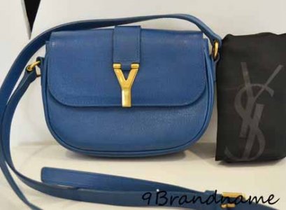 YSL Yves Saint Laurent Mini Chyc crossbody สีน้ำเงินอะไหล่ทอง สภาพดี น่ารักกค่าา