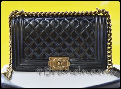 Chanel Boy Bag Black Calfskin GHW size 10