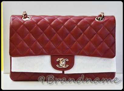 Chanel Classic RED Burgundy Caviar SHW Medium 10