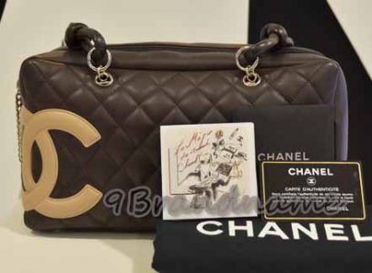 Chanel Cambon สี Chocolate สภาพดีมากๆค่ะ หนังป่อง น่ารัก