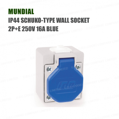 Industrial Plug & Socket - IP44 SCHUKO-TYPE WALL SOCKET 2P