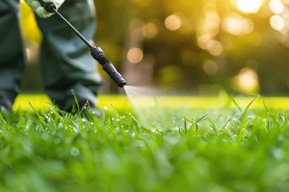 พ่นยาคลุมหญ้า