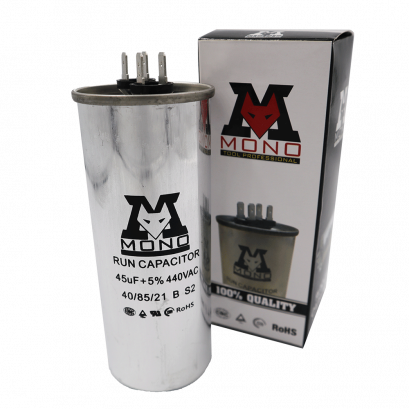แคปรันหรือคาปาซิเตอร์ 45ไมโคร แบบ 2ขั้ว (MONO)