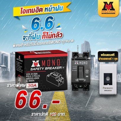 เซฟตี้เบรกเกอร์ MONO รุ่น NT50 ขนาด 30A