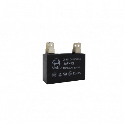 คาปาซิเตอร์แคปพัดลมMono(โมโน) 3 uF แบบแจ็คเสียบ