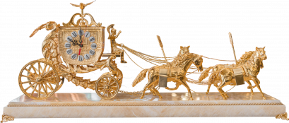 Luxury Four Horse-drawn Carriage Table Clock