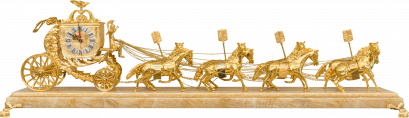 Luxury Eight Horse-drawn Carriage Table Clock