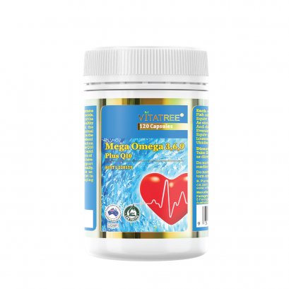 Vitatree Mega Omega 3,6,9 plus CoQ10 120 Capsules