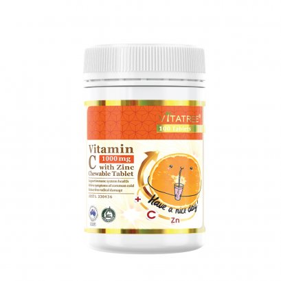 Vitatree Vitamin C 1000 mg with Zinc 100 Chewable Tablets