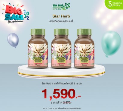 STAR HERB สารสกัดชิแซนดร้าเบอร์รี่ อาหารเสริมบำรุงร่างกาย เสริมภูมิต้านทาน สร้างภูมิคุ้มกัน ปรับสมดุลร่างกาย แก้หวัด ภูมิแพ้ 3 กระปุก
