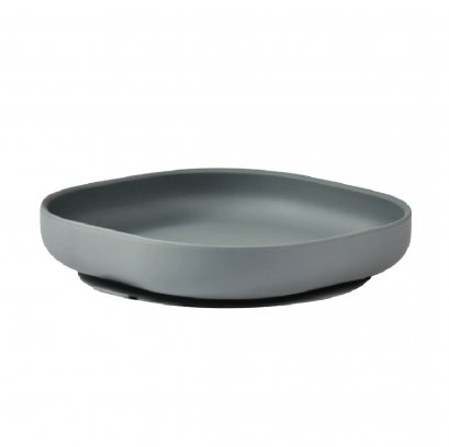 จานซิลิโคนก้นดูด Silicone Suction Plate - Charcoal